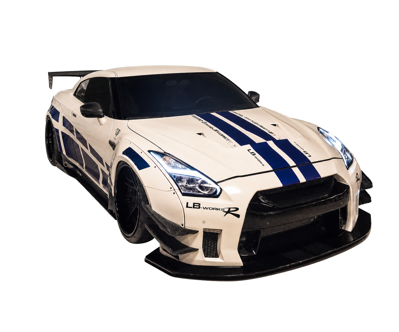 Imagem ilustrativa de um GT-R R35 com visual LB-WORKS